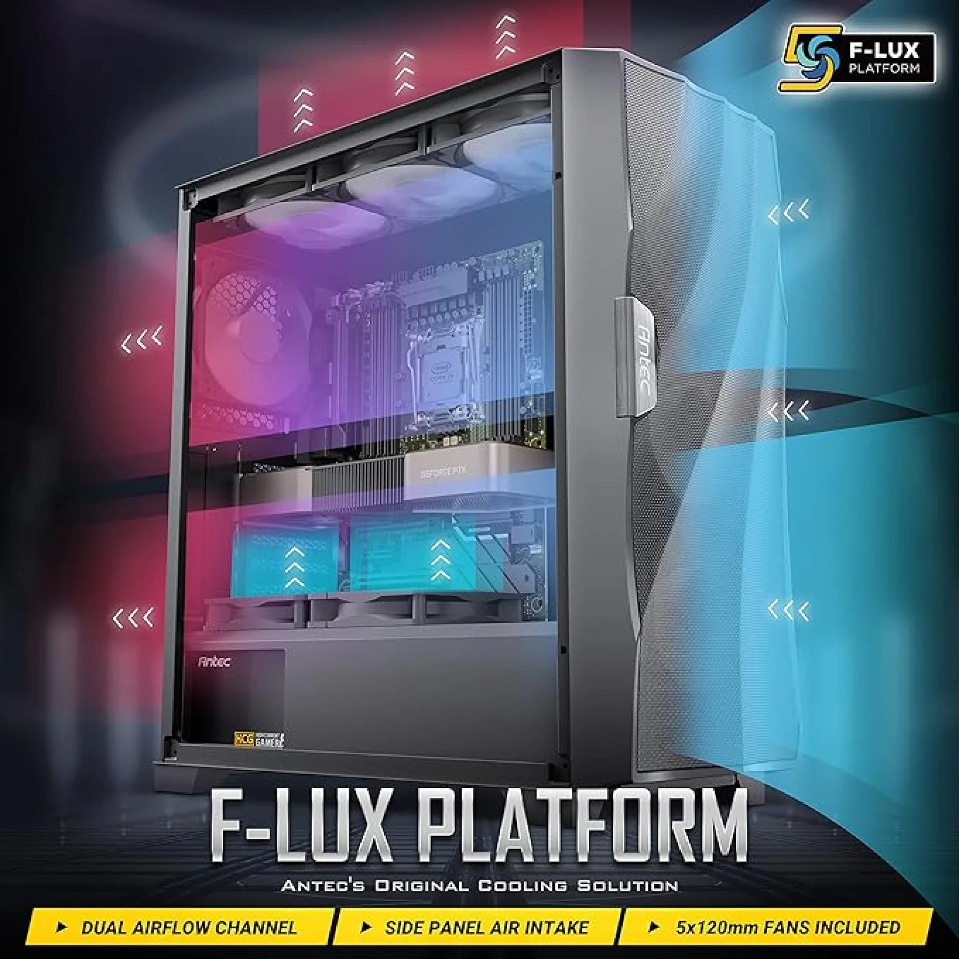 ANTEC DF700 FLUX Tempered Glass RGB Mid Tower Black Case