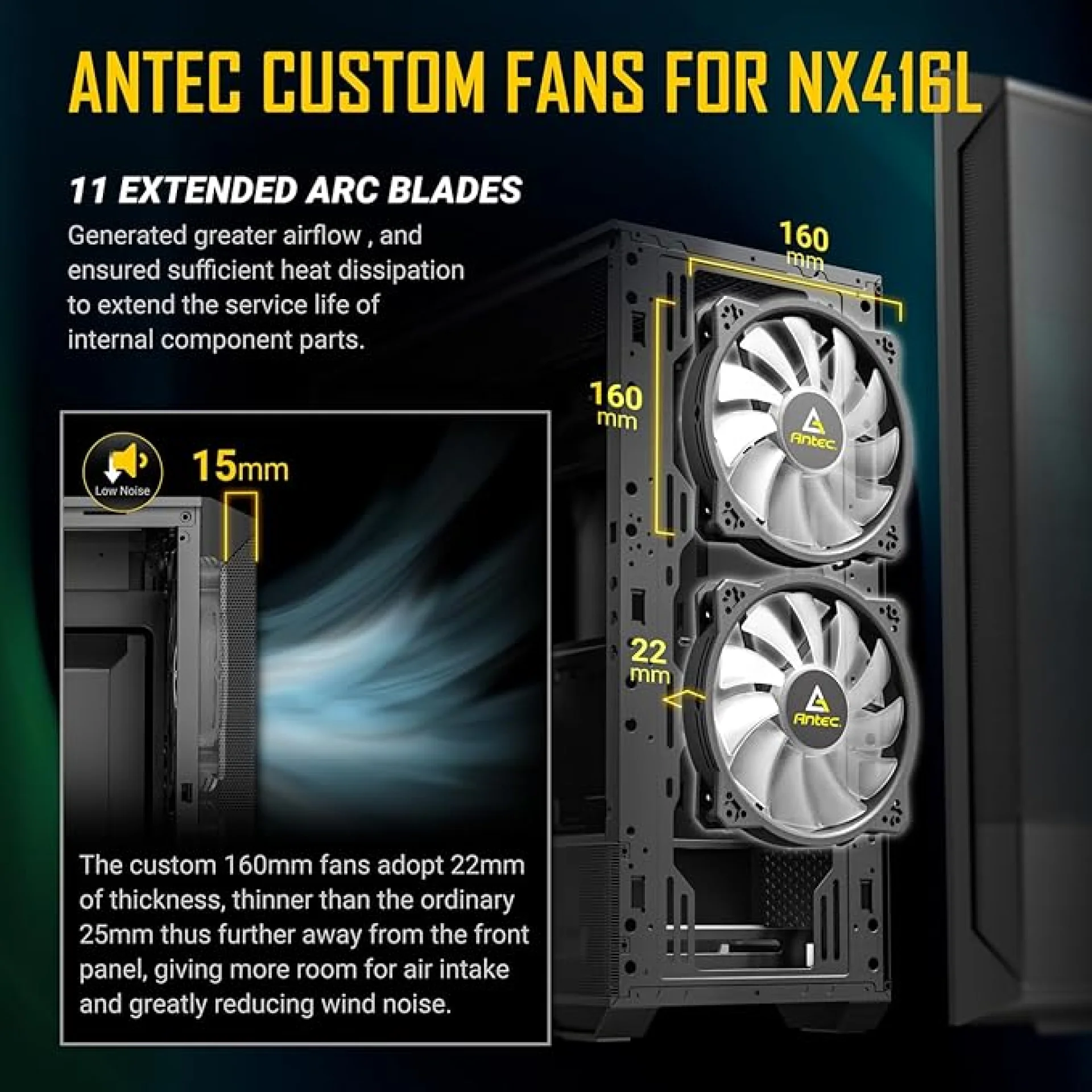 Antec NX416L Mid-Tower ATX Gaming Case RGB Black