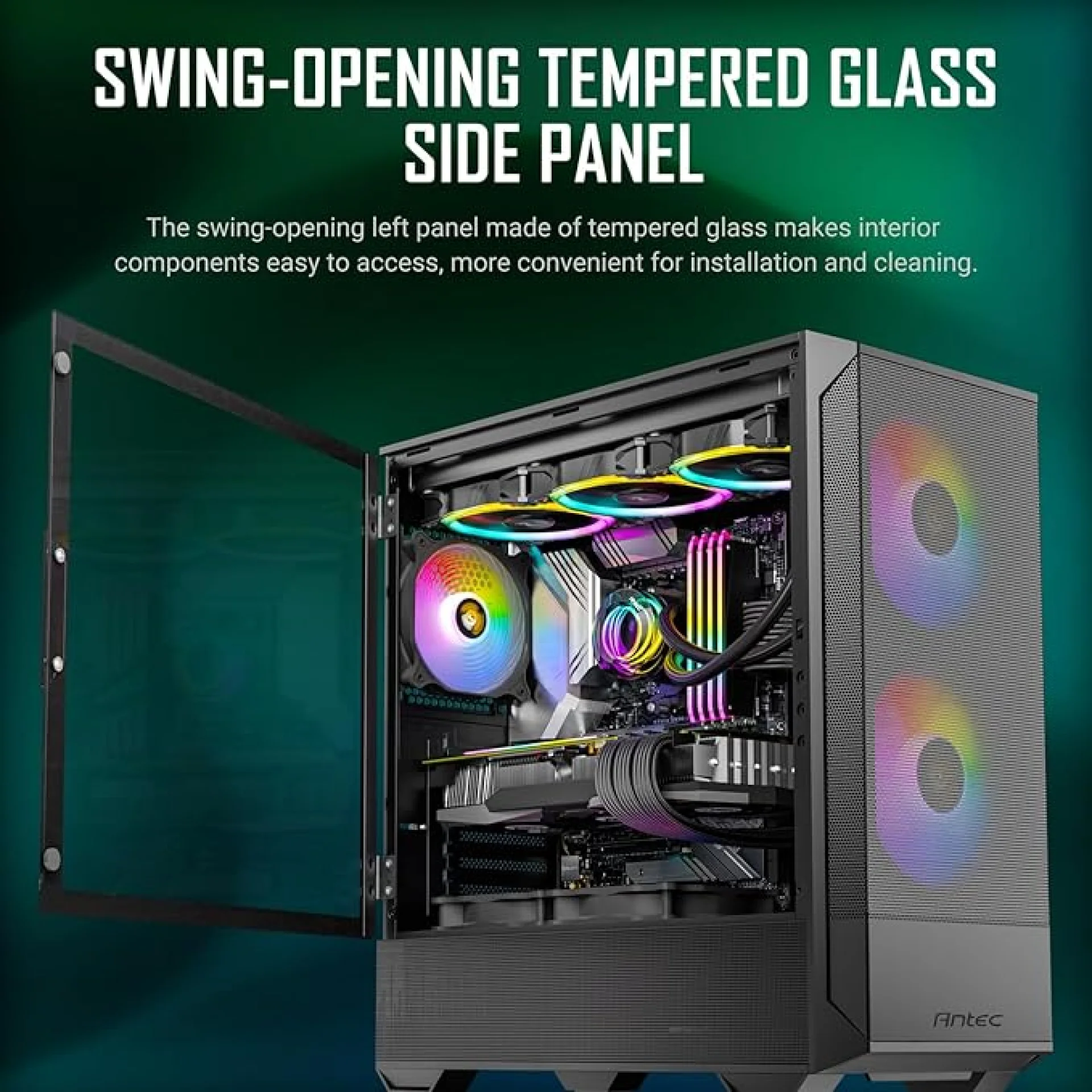 Antec NX416L Mid-Tower ATX Gaming Case RGB Black