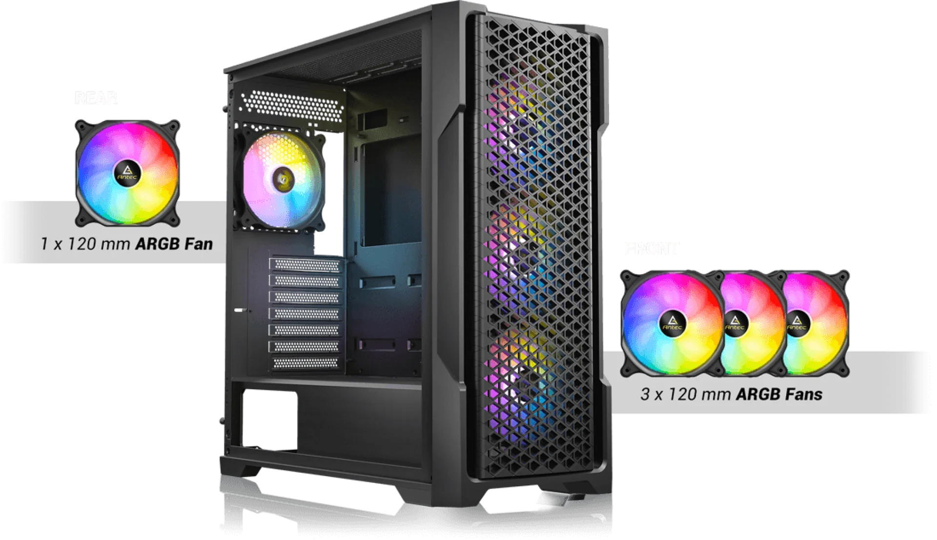 Antec AX90 Mid Tower Gaming Case 4X120MM ARGB FANS