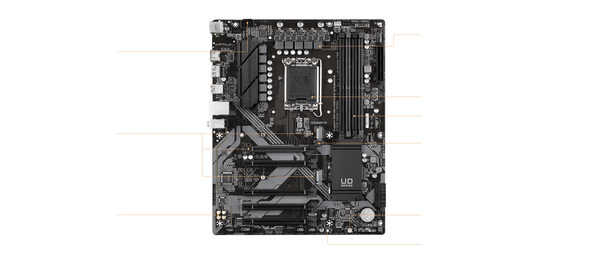 Gigabyte B760 DS3H DDR4 ATX PCIe 4.0 DP HDMI LGA1700