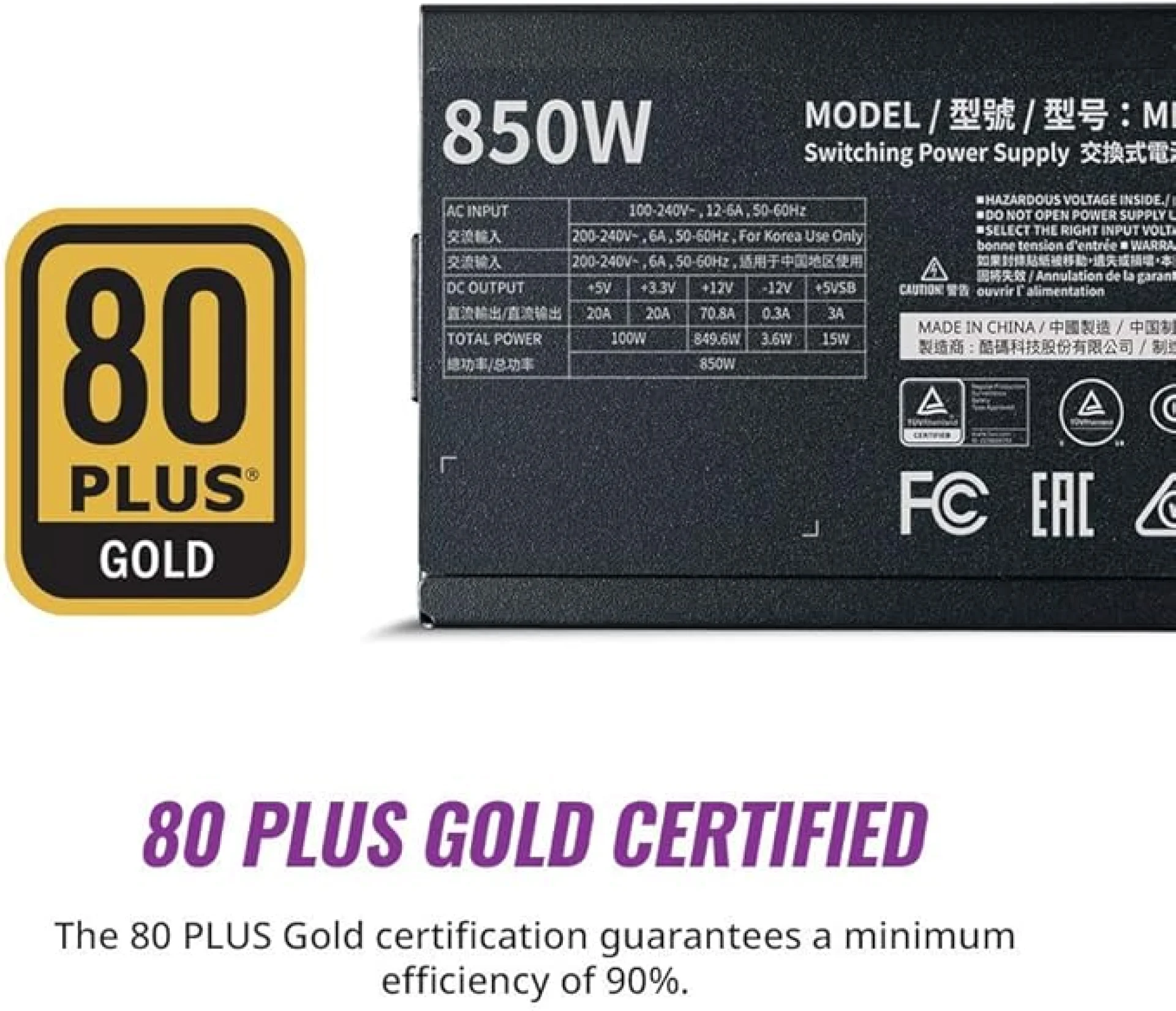 Cooler Master MWE Gold 850W V2 ATX 3.0 Ready 80 Plus Gold Power Supply