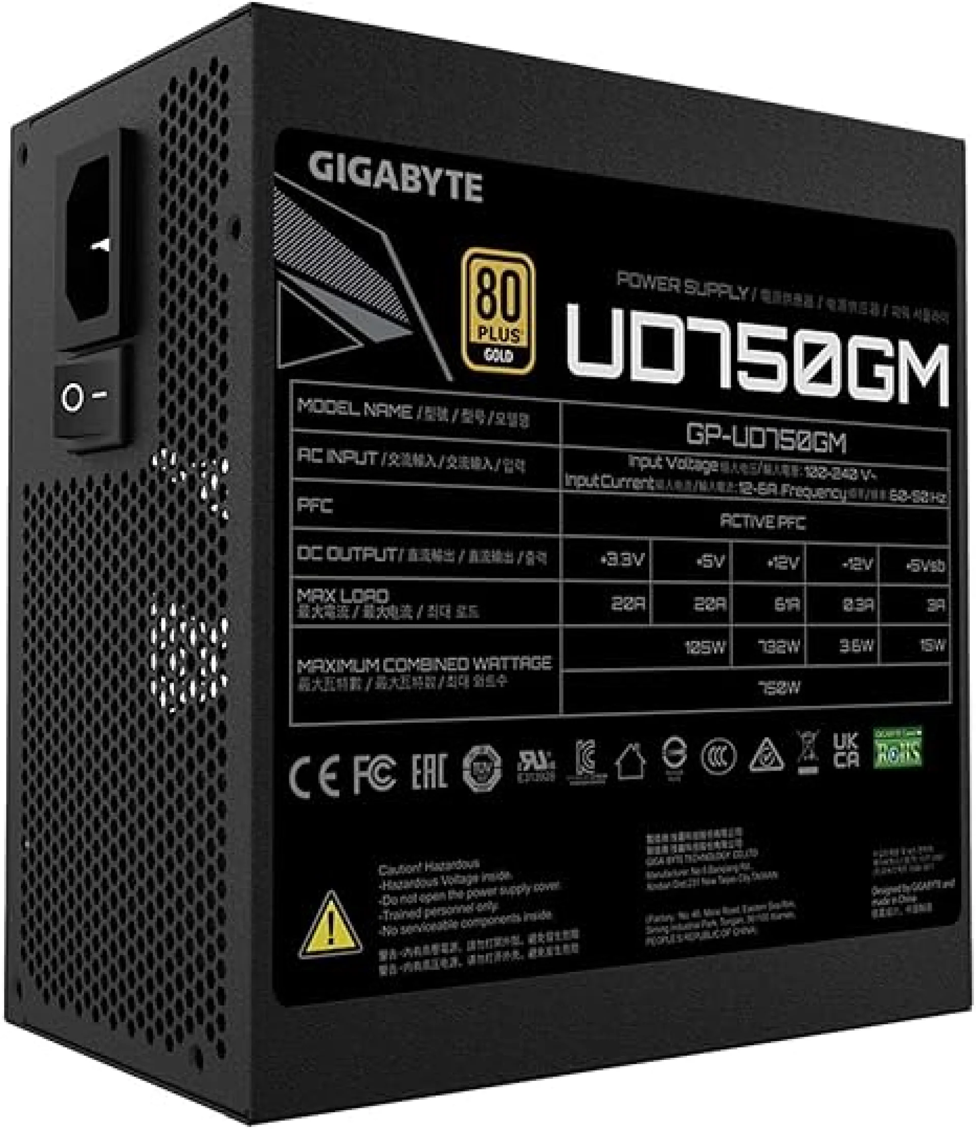 Gigabyte UD750GM 750W 80 Plus Gold Fully Modular Power Supply