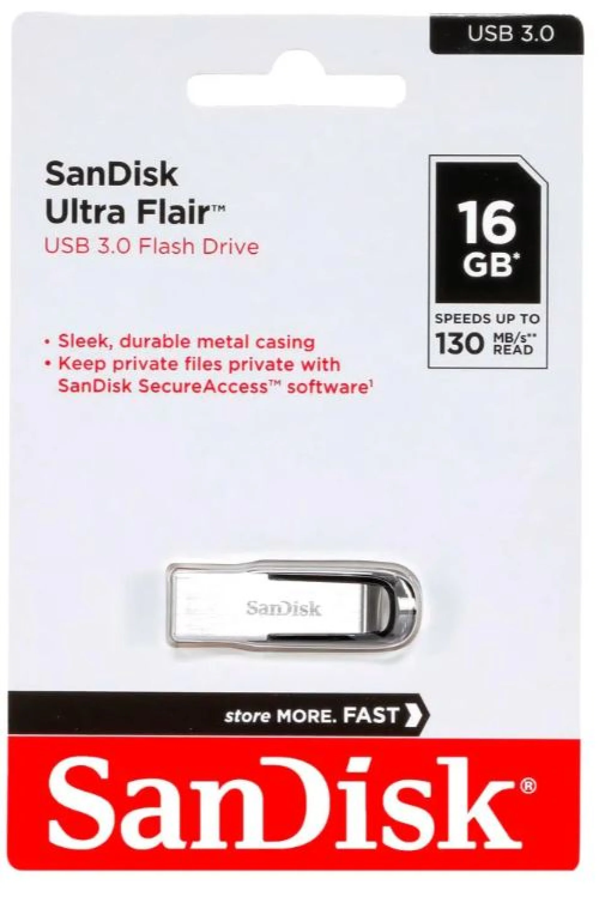 SanDisk Ultra Flair 16GB USB Flash Drive - فلاش ميموري سان ديسك الترا فلاير 16 جيجابايت