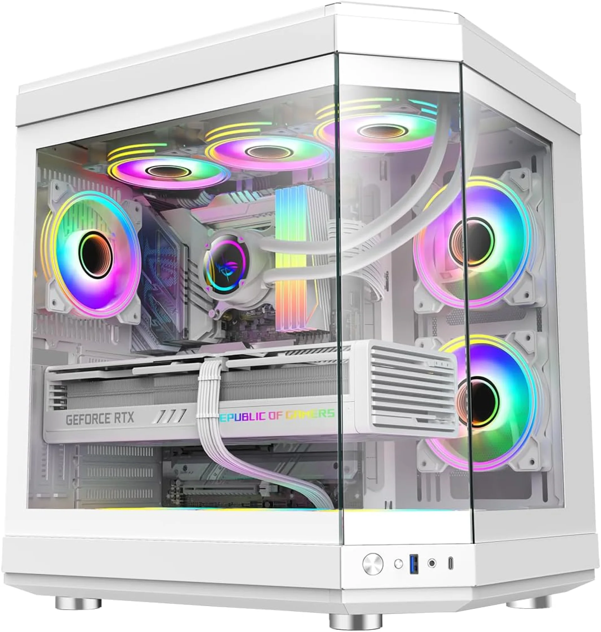 GAME MAX COMPUTER CASE HYPE WHITE - كيس كمبيوتر