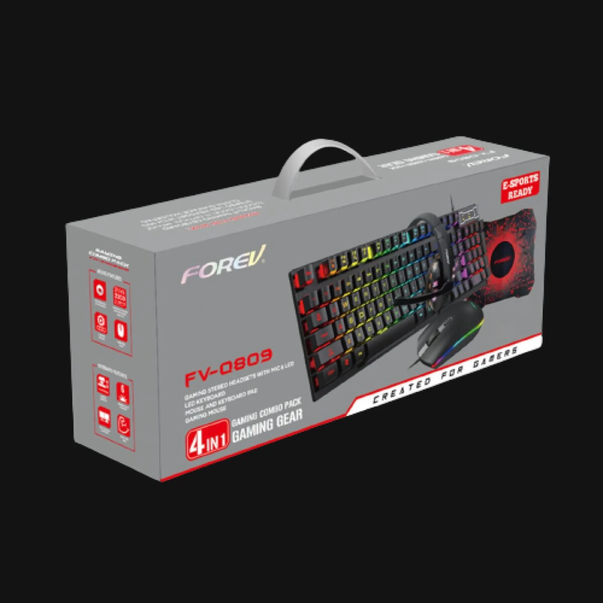 Forev FV-Q809 4in1 Gaming Combo (Headphones + Keyboard + Mouse + Mousepad)