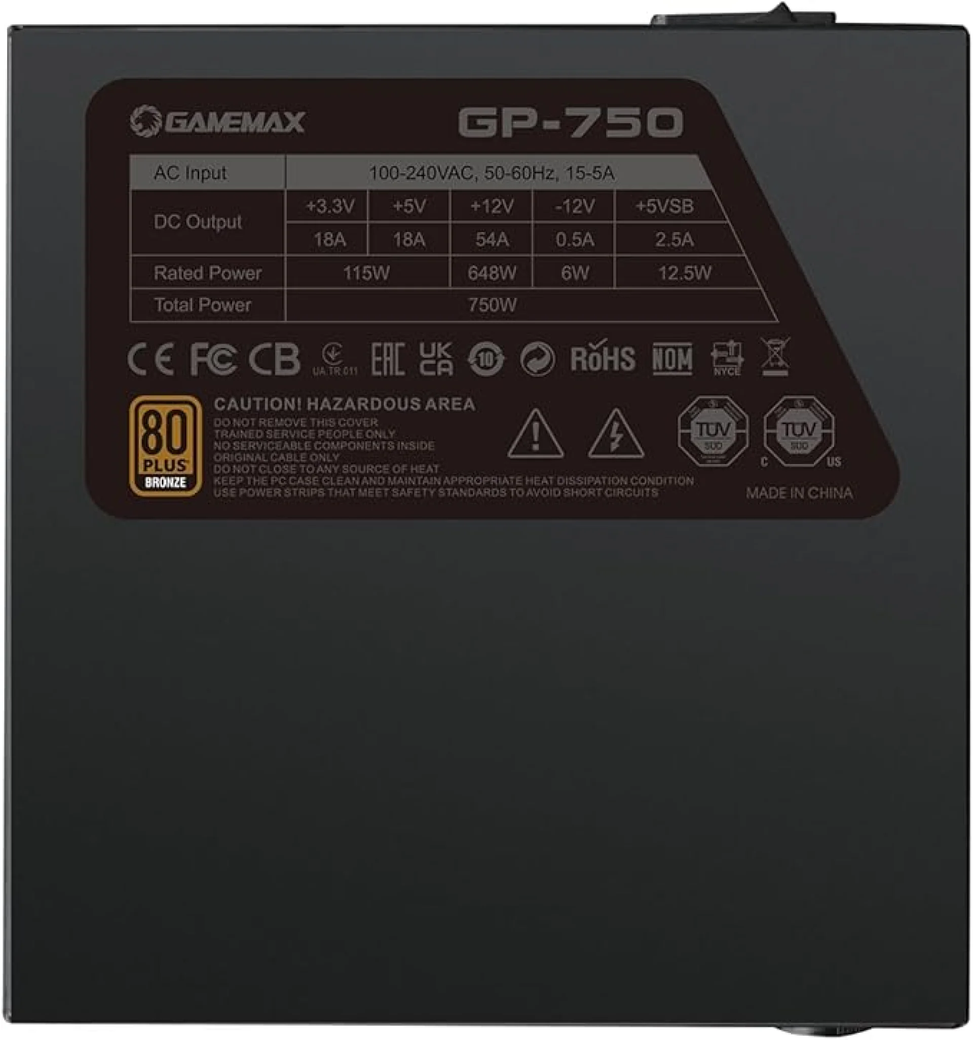 GAME MAX POWER SUPPLY GP-750