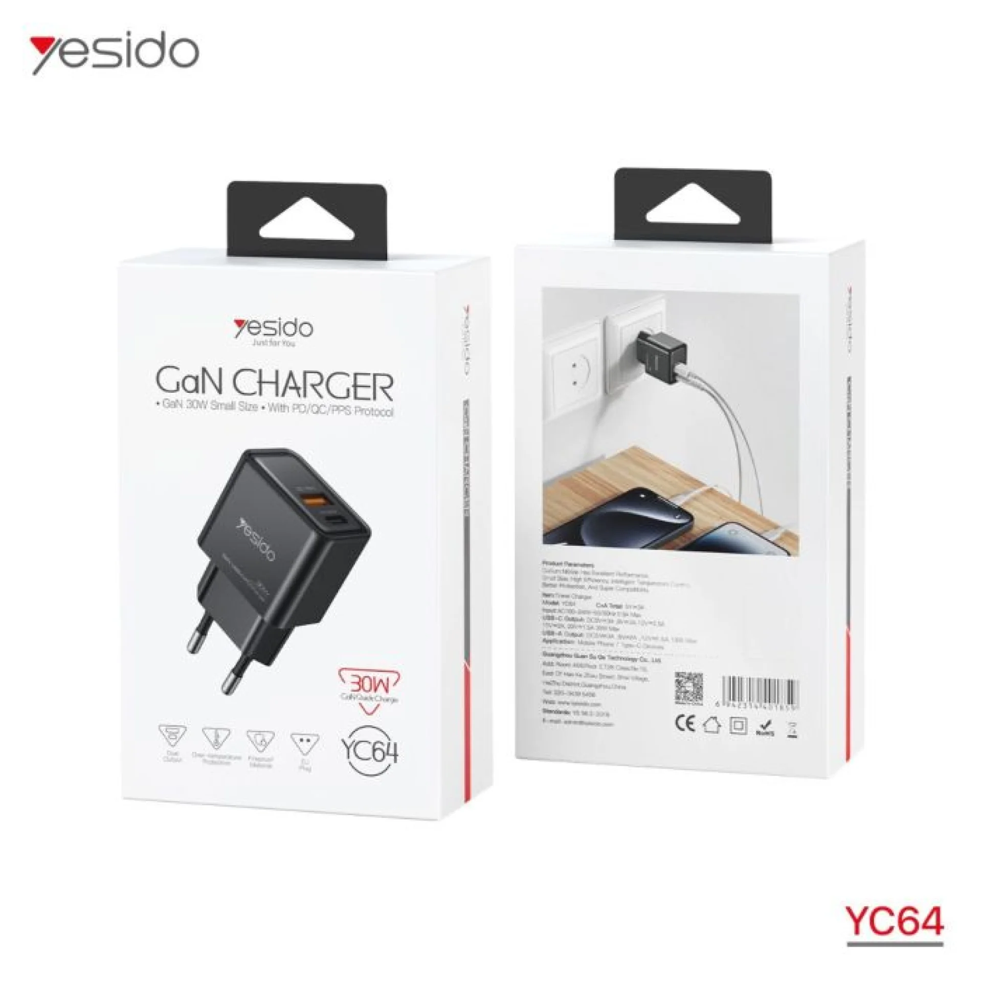 شاحن YESIDO YC64 30W PD