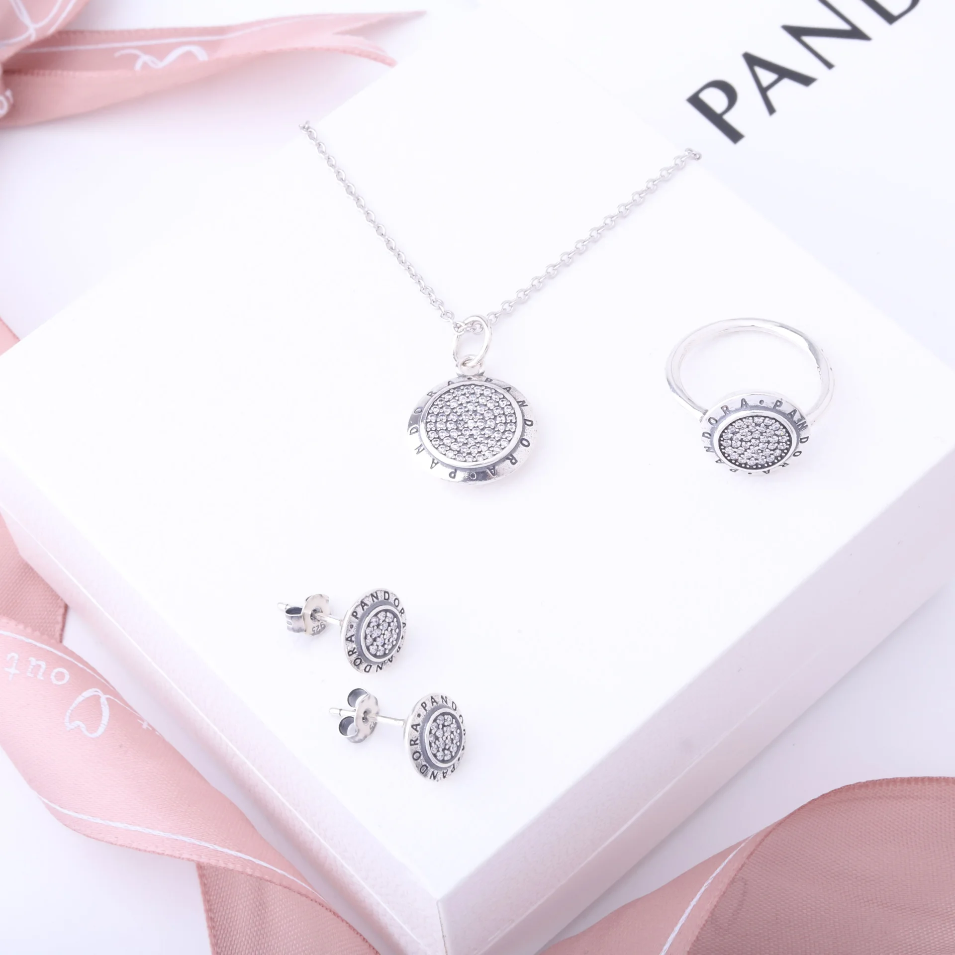 طقم باندورا مدور زركون | Pandora Round Set