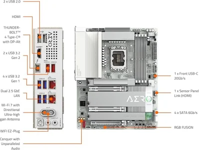 Gigabyte Z890 AERO G DUAL (2.5GbE LAN, 5x M.2, TB4, ATX, LGA 1851)