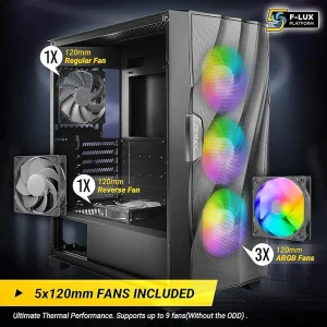 ANTEC DF700 FLUX Tempered Glass RGB Mid Tower Black Case