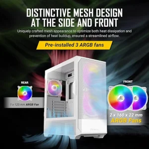 Antec NX416L Mid-Tower ATX Gaming Case RGB White