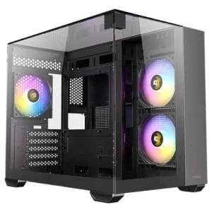 Antec CX600M RGB Black Mini Tower tempered glass panel