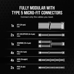 Corsair RM1000x SHIFT 80 Plus Gold Fully Modular ATX Power Supply