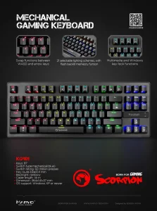 KG-901 Mechanical Gaming Keyboard - لوحة مفاتيح ميكانيكية للألعاب