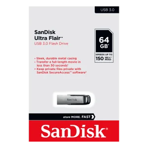 SanDisk Ultra Flair 64GB USB Flash Drive - فلاش ميموري سان ديسك الترا فلاير 64 جيجابايت