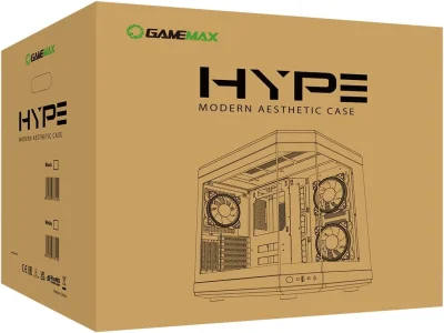 GAME MAX COMPUTER CASE HYPE WHITE - كيس كمبيوتر