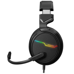 Rampage RGW9 COMFORT Black USB 7.1 Surround Sound RGB Gaming Headset with Microphone (30436)