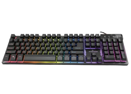 Rampage KM-RX9 Black Usb Rainbow Floor Backlight US Layout Standard Gaming Keyboard+ Mouse Set