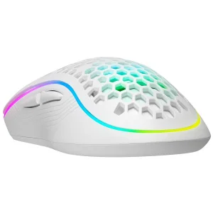 Rampage SMX-R85 GENTLE 6400dpi White RGB Led Super Light , Sunplus 6651, 8D, Programable Gaming Mouse (34576)