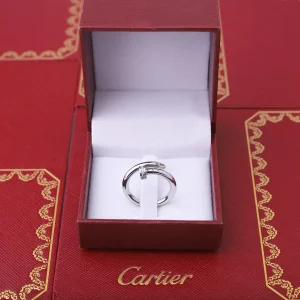 خاتم كارتير مسمار زركون فضي او ذهبي  - Cartier Ring