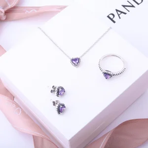 Set Pandora Purple Heart | طقم باندورا قلب بنفسجي