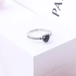 خاتم باندورة اسود | Pandora Heart Ring Black